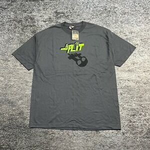 NWT Vintage Split Skateboards T Shirt Mens XL Gray Skull Grunge Skater Y2K 2000s